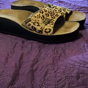 Miskito platform wedge slide sandals.